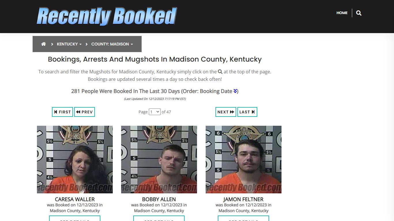 Bookings, Arrests and Mugshots in Madison County, Kentucky