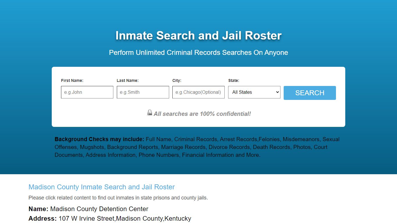 Madison County Inmate Search and Jail Roster
